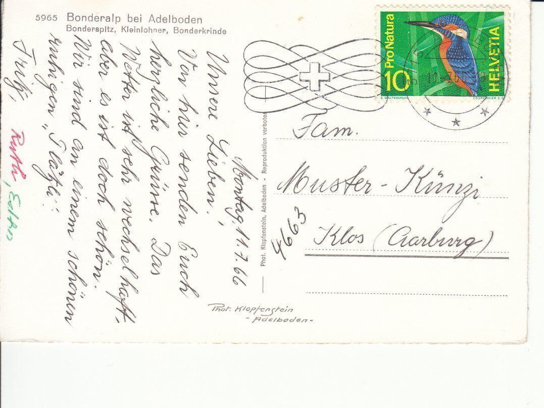 Cartoline postali: Bonderalp 1966 – Usato da Bürglen TG venduto da StampGraf 1
