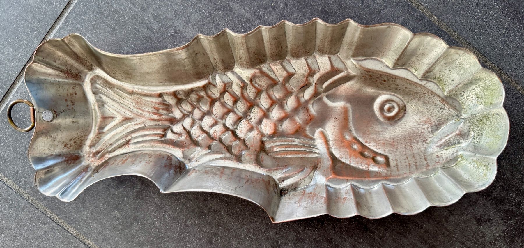 Teglie da forno: Alte Backform Fisch Kupfer 30 cm – Usato da Rothrist venduto da Luckywinner 7