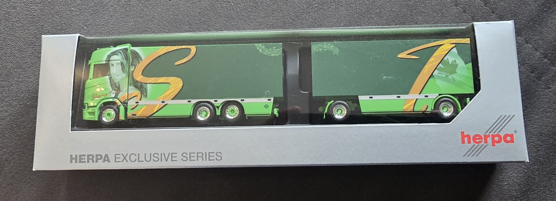 Herpa Modellini d'auto: Herpa Müller Ermensee Shania Twain – Nuovo e nell'imballaggio originale da Muri AG venduto da Scooby-Doo1