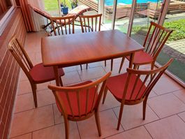 Teak  Ausziehtisch Esstischmit 6 Stühle