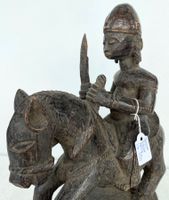 Rarität massiver alter Dogon Reiter auf Pferd Mali 28 cm