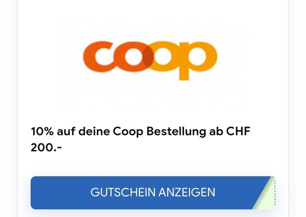 Coop Gutschein Rabattcode Coupon Kaufen auf Ricardo