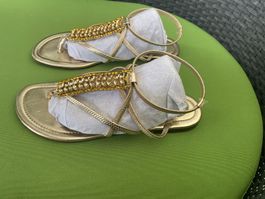 SUMMERTIME - stylische/edle Flip-Flops mit Ziersteinen, 39
