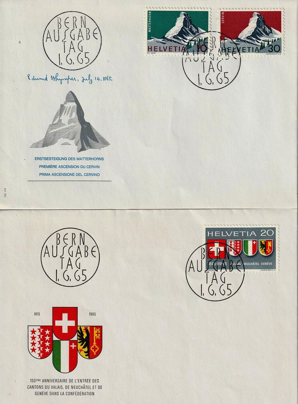 Tutti i francobolli: 1965 2 Ersttagsbriefe – Usato da Arlesheim venduto da gaugi43