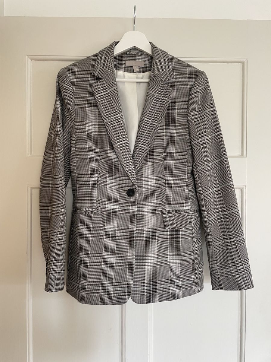 H&M Jacken: H&M Blazer Karomuster grau/blau, Gr. 36 – Gebraucht aus Zürich von katidust