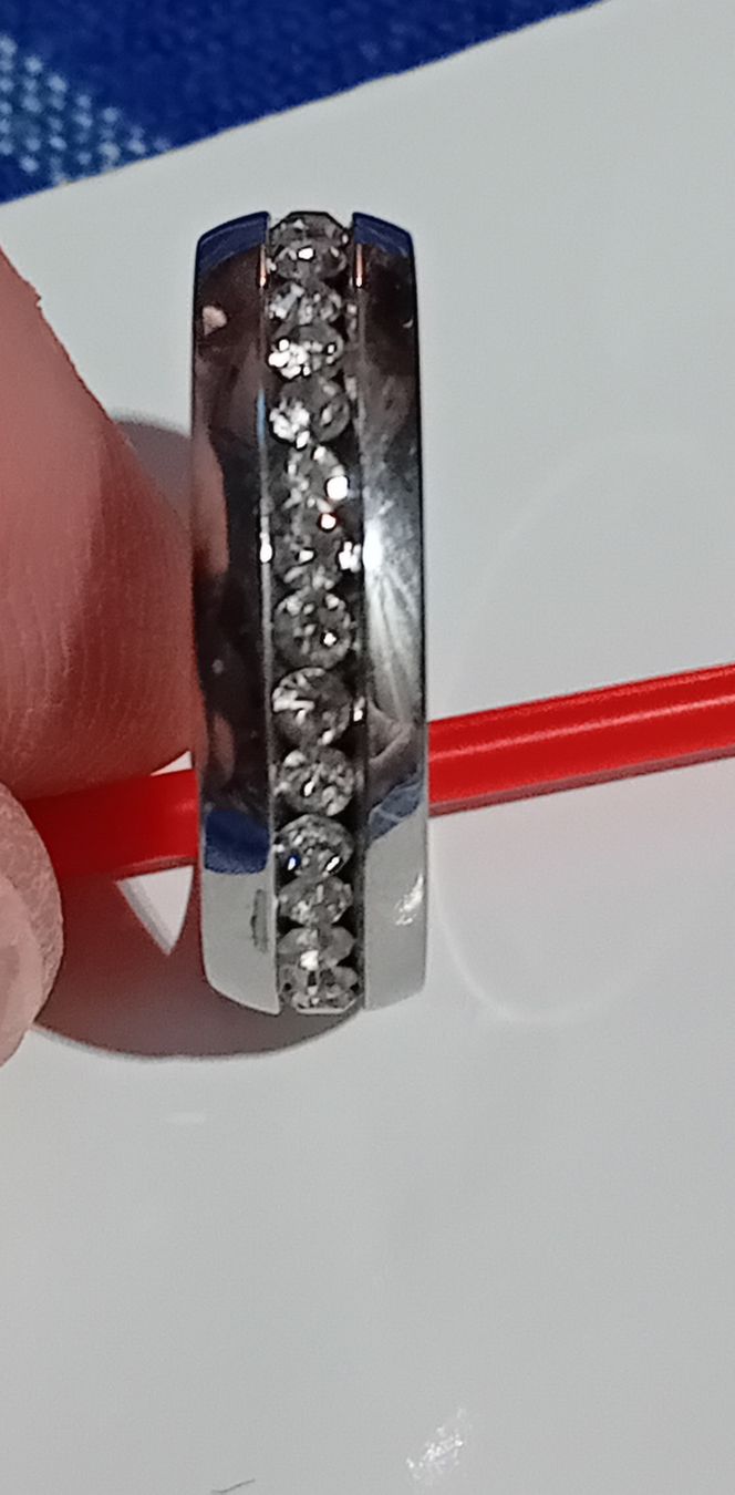 Bagues: Titanium Ring mit Zirkonia Steinen Grösse 56 – Neuf (Voir description) à Burgdorf par carodesign1 3