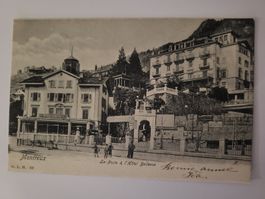 Ansichtskarte Montreux La Poste Hotel Bellevue gelaufen Rmu