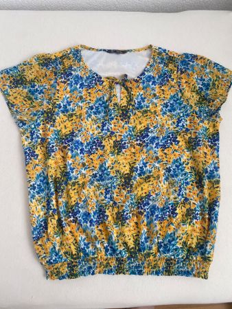 Bonmarché Bluse Blumenmuster Gelb Blau Grösse 18 guter Zu...