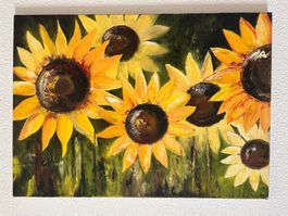 Oelbild Sonnenblumen