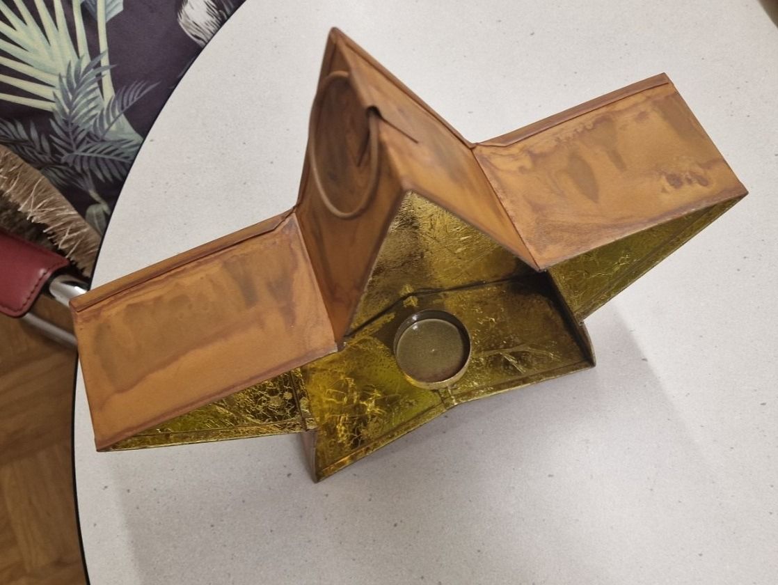 Lanterne: Stern Laterne / Windlicht / Kerzenhalter Gold – Nuovo e nell'imballaggio originale da Schaffhausen venduto da AtelierPudesco 2