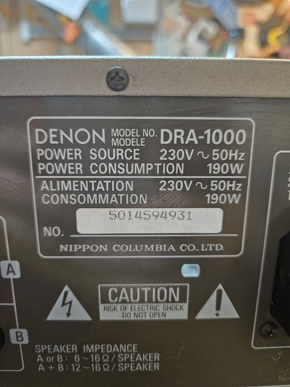 Denon Amplificatori: Denon DRA-1000 Stereo Receiver Silber (D1) – Usato da Rorschach venduto da TimelessTrading 2