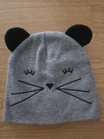 Mütze grau mit Katzenmotiv - Preis inkl Porto