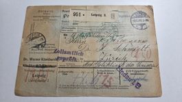 1920 Paketkarte Deutsches Reich von Leipzig