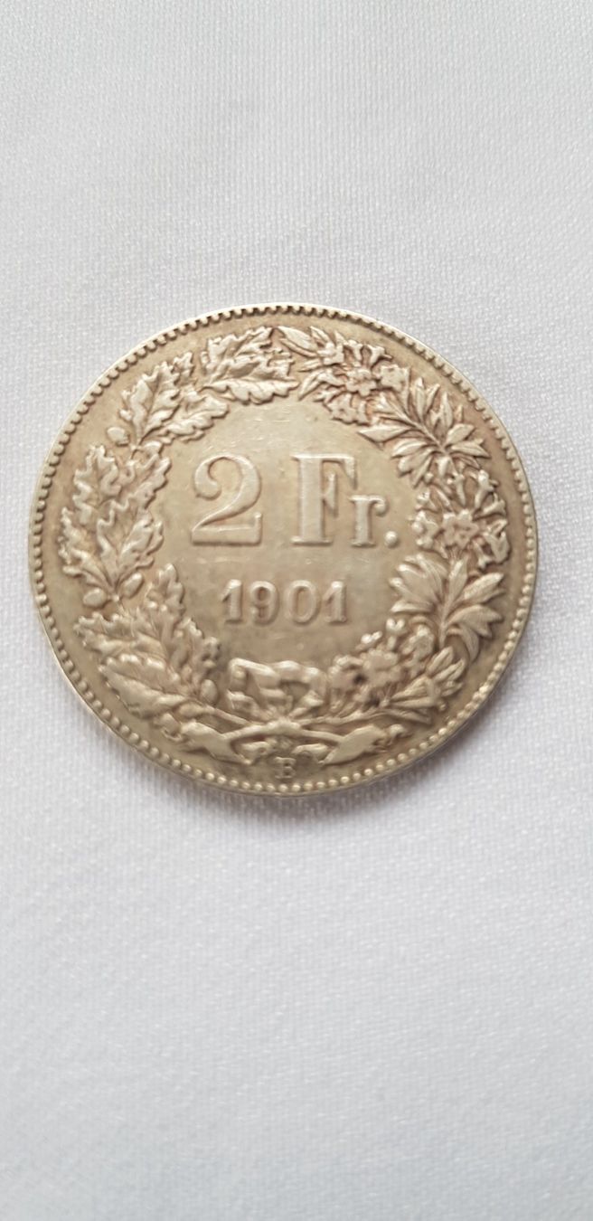 Alle Münzen: 2 Franken 1901 Schweiz – Gebraucht aus Dällikon von Toyfan