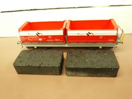 H0 LADEGUT ZU LILIPUT KIESWAGEN  2 X SCHWARZE ROHLINGE (DC)