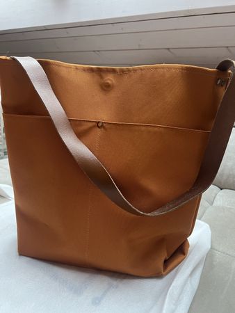 Tasche aus Canvas mit Lederakzenten! Dunkles Orange