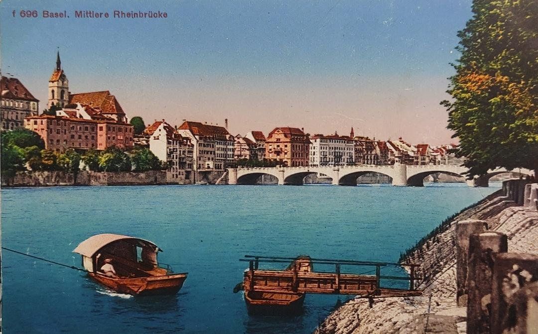 Cartoline postali: BASEL - Mittlere Rheinbrücke – Usato da Delémont venduto da Domdom1