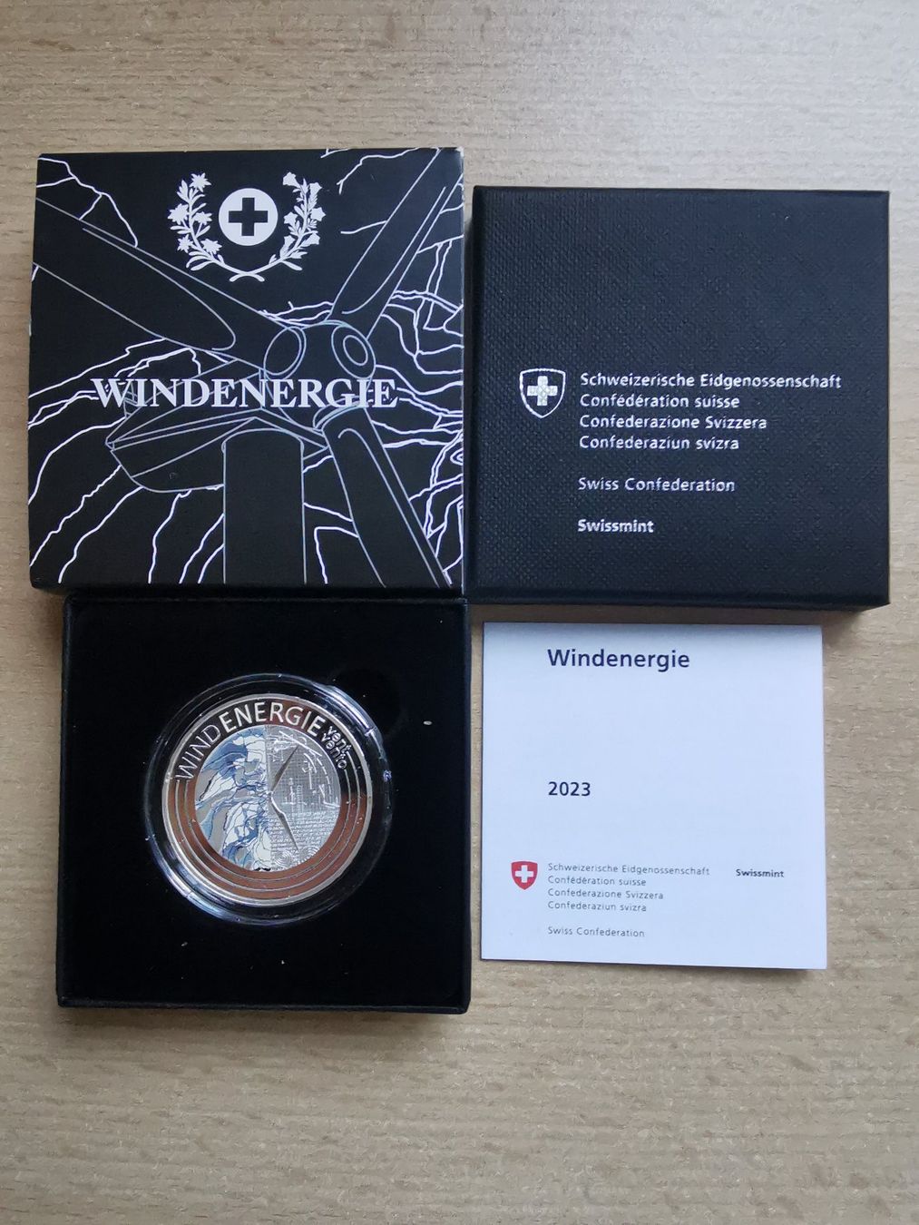 Alle Münzen: Pièce de 20.00 "WINDENERGIE" 2023 – Neu und originalverpackt aus Carouge GE von mic_vjr5