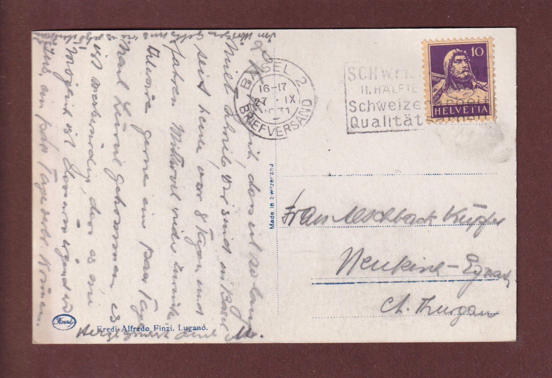 Cartoline postali: BASEL - Marktplatz - Rathaus - 1931 – Usato da Pully venduto da nicecards 1