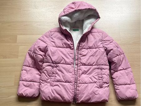 Giubbotto imbottito Benetton rosa usato taglia M bambina