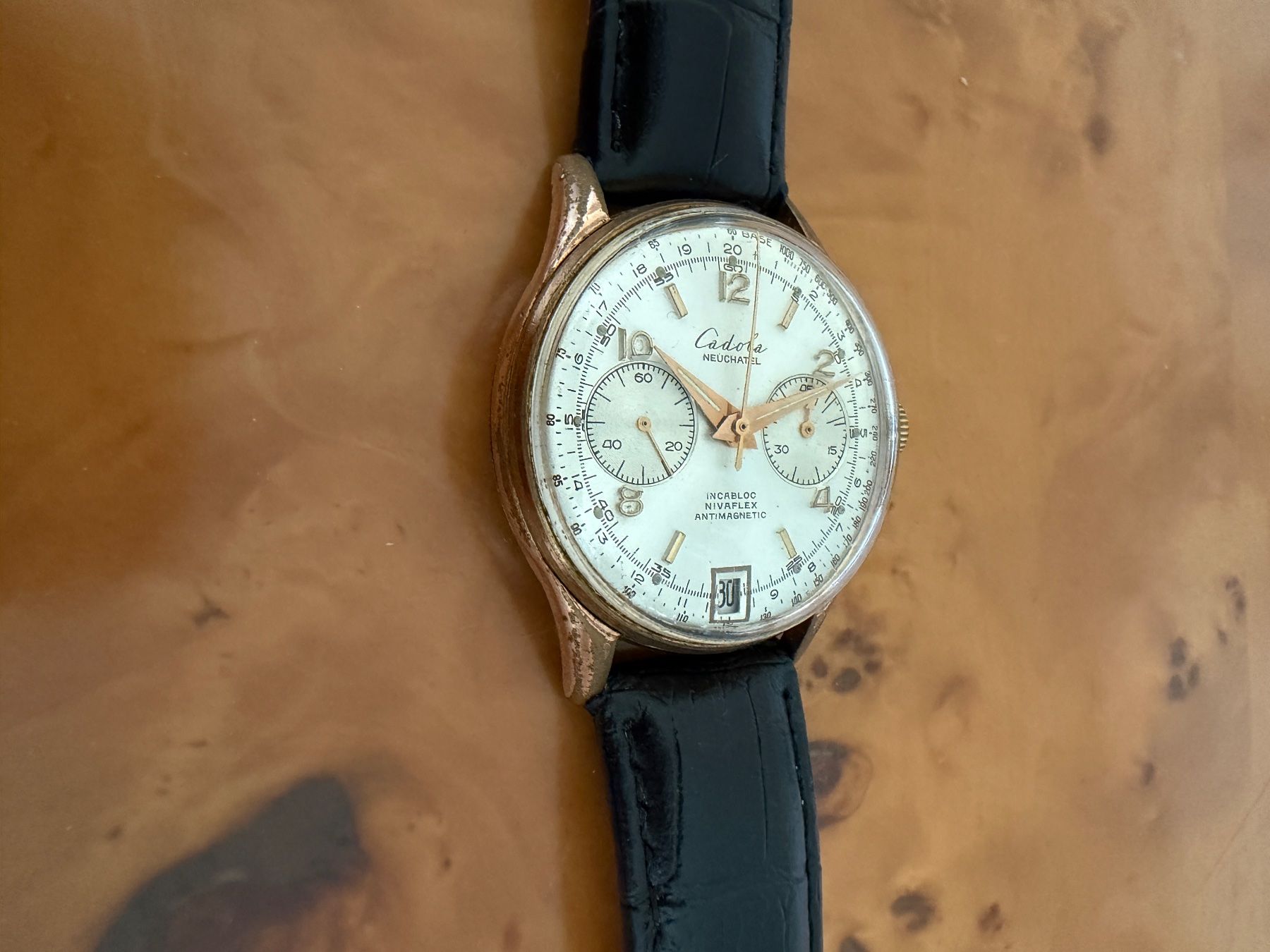 Swiss Orologi: Cadola 37mm Vintage Chronograph Serviced – Usato da Zürich venduto da Witikon02 2