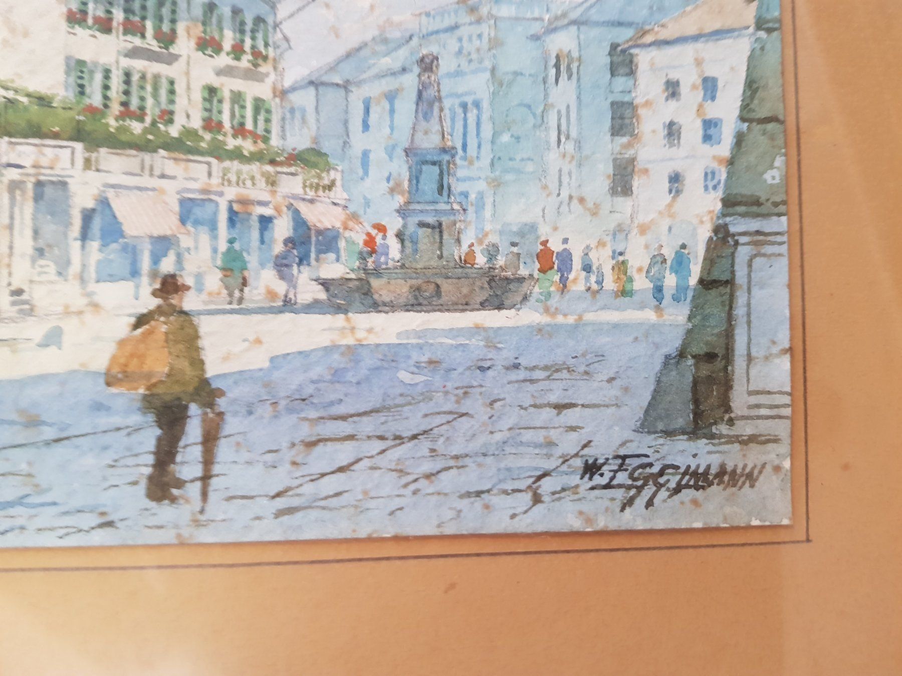 Dipinti: W. Eggimann Aquarell Bern - Holländerturm – Usato da Walterswil BE venduto da Lonitti 1