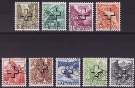 Verwaltungsmarken Satz SBK-Nr. 28y-36y (glattes Papier 1938)