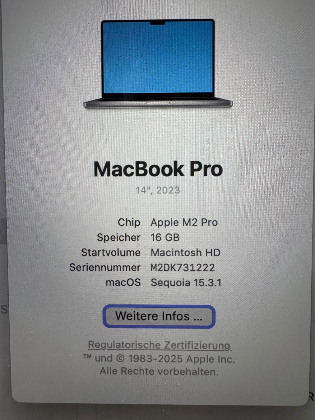 Apple Notebooks: MacBook Pro M2 2023 – Gebraucht aus Tägerwilen von  4
