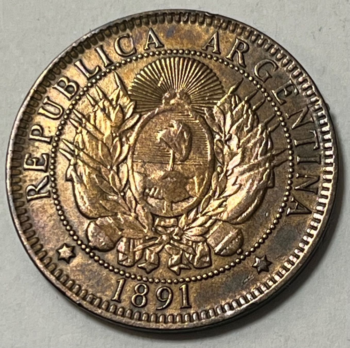 Tutti le monete: 2 Centavos - Argentinien - 1891 – Usato da Dietikon venduto da Numis8953 1