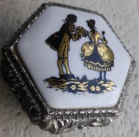 SCHÖNE JAPANISCHE -METALL -DOSE;-HAND GEMACHT,-8 CM,6 ECKIG