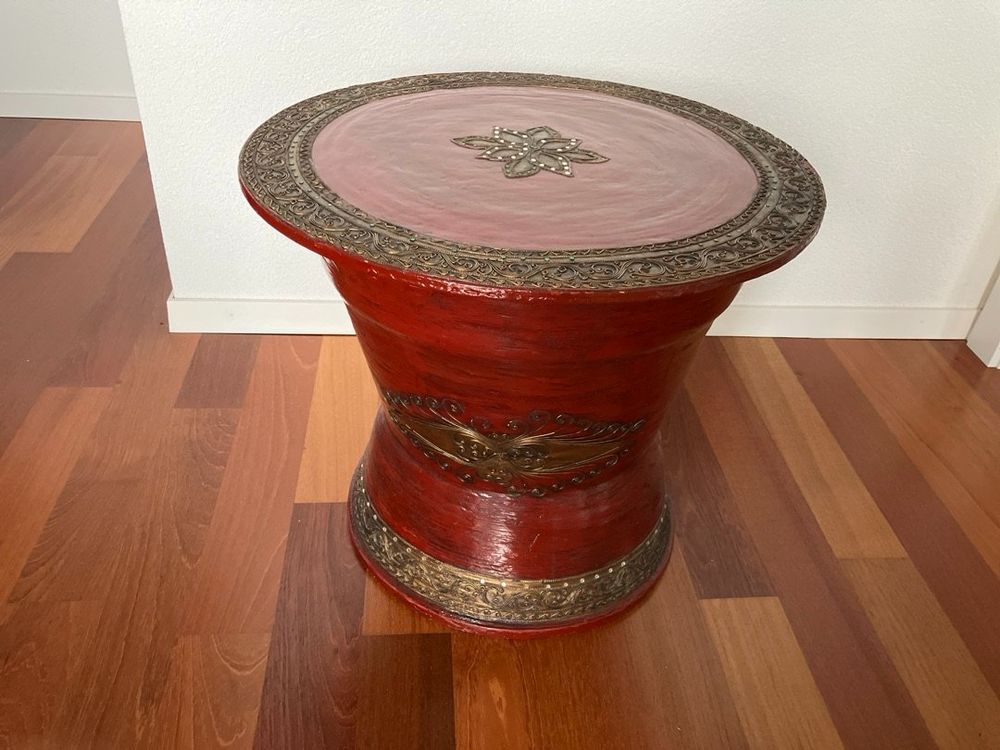 CONSOLE DE TABLE Chinoiserie D'Appoint Coiffeuse Flurtisch Rouge EUR