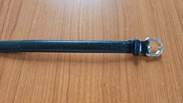 Cintura in pelle nera 100 cm