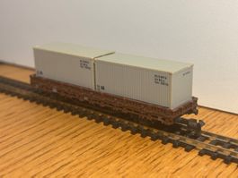 e1872: Flachwagen mit 2 Container (Spur N)