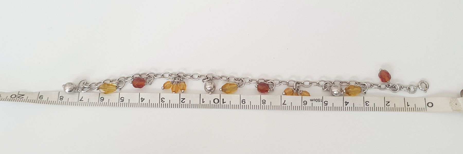 Bracciali & Braccialetti: Charm-Armband, Sterling Silber 925, Bernstein-Look – Usato da Kreuzlingen venduto da Wunderkiste123 3