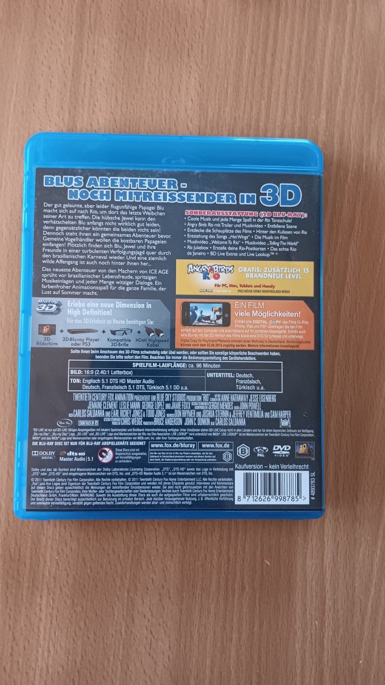 Tutti i DVDs: RIO (BLUS Abenteuer) DVD – Usato da Muttenz venduto da iggugflower 1