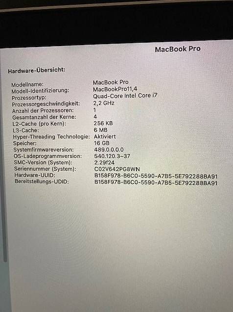 Apple Notebook: Apple MAC Book Pro Retina 15" – Usato da Ostermundigen venduto da makra48 3