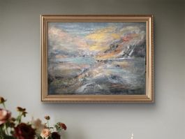 Originalegemälde auf Leinwand 50x70 cm, goldenen Unikat!!!