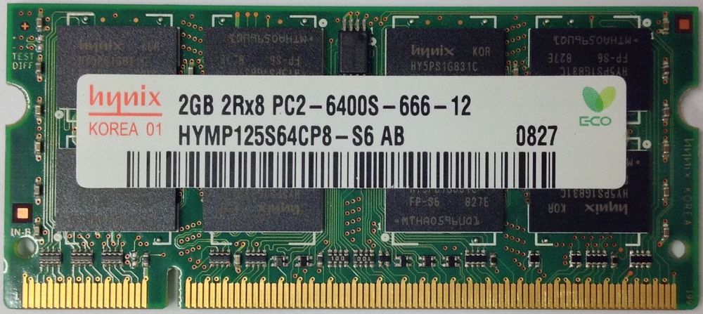 Barrette Mémoire Hynix 2GB DDR2 SODIMM - PC2-6400 - Testée OK Pour Ordinateur Portable