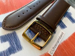 24mm Uhrenarmband,  Leder braun Uhrenband Schliesse golden