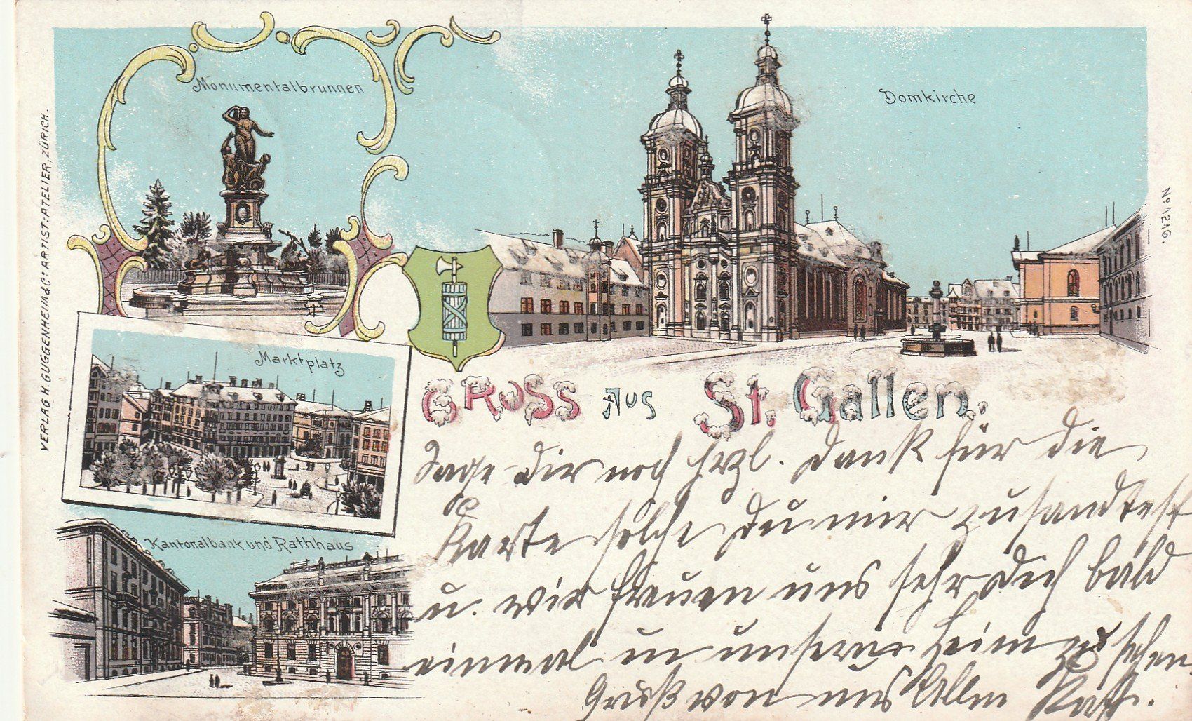 Cartoline postali: Ansichtskarte St. Gallen Litho 1900 – Usato da Rupperswil venduto da Ema10