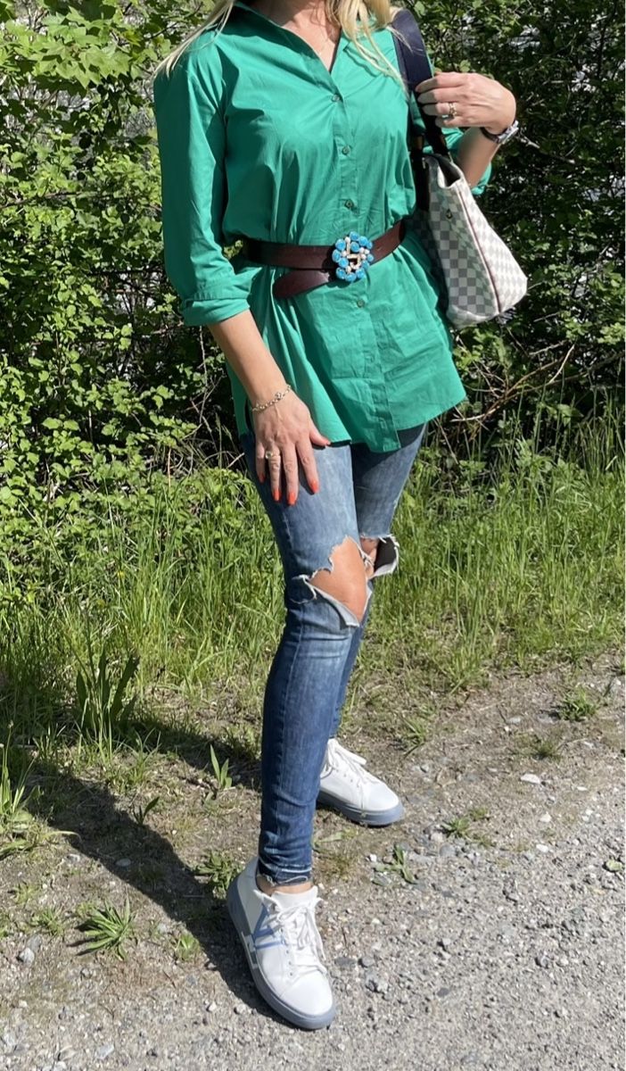Camicie: Camicia verde smeraldo lunga,tg M/L-chic e elegante – Nuovo (secondo la descrizione) da Gordevio venduto da LanaZimm 2