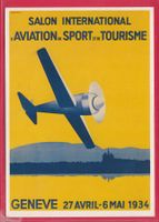 WERBEKARTE, SALON INTERNATIONAL AVIATION,GENÈVE 1934,30.4.81