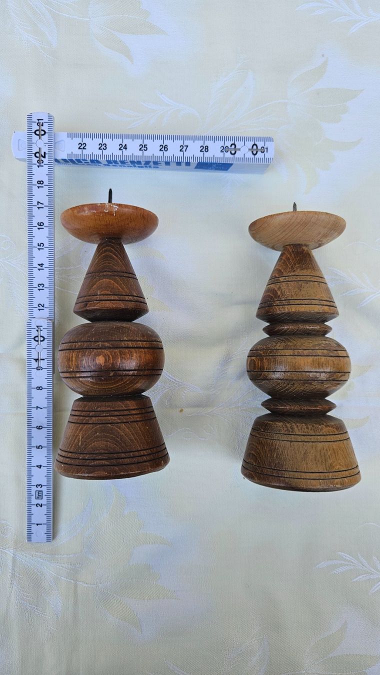 Kerzenständer: 2 porta candele in legno tornito – Gebraucht aus Melano von H-Sara 1