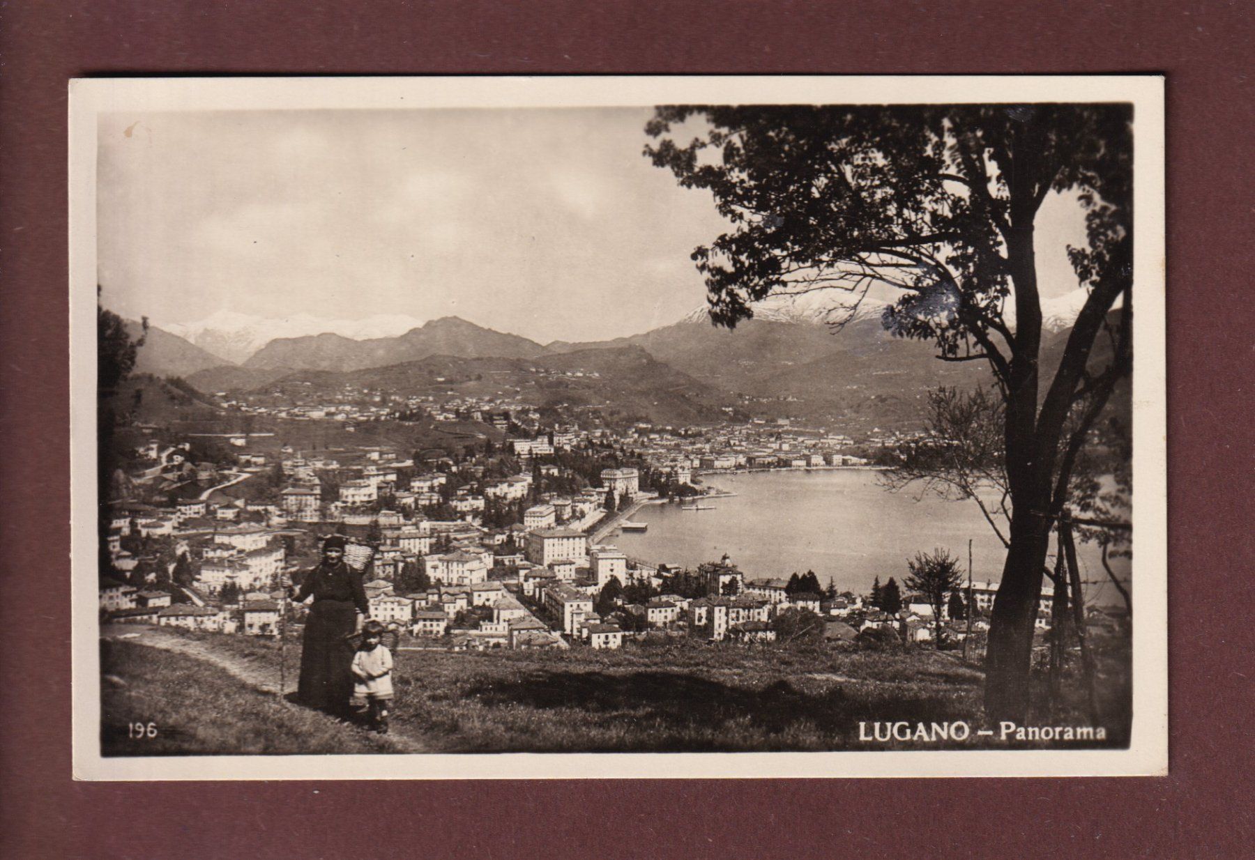 Cartoline postali: LUGANO - Panorama - Gente - 1935 – Usato da Pully venduto da nicecards
