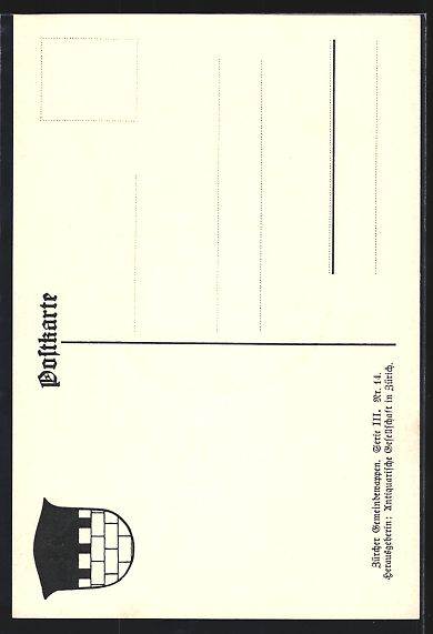 Cartes postales: Maur, Wappen auf Blatt-Ornamenten, Info- – D'occasion à Berlin par bartko-reher 1