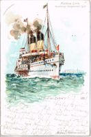 Cobra Küsten Dampfschiff Litho Ansichtskarte 1898