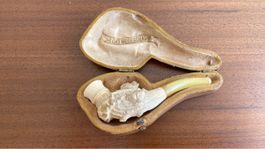 Antike wunderschöne Pfeife aus Echtmeerschaum, Rarität