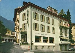 Vintage Postkarte Hotel-Restaurant Grütli, Locarno, 1970