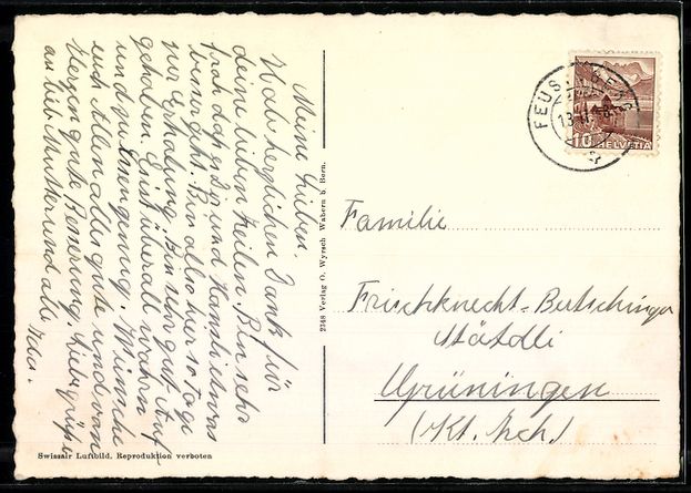 Cartoline postali: AK Feusisberg, Kurhaus Restaurant Feusisgarten – Usato da Berlin venduto da bartko-reher 1