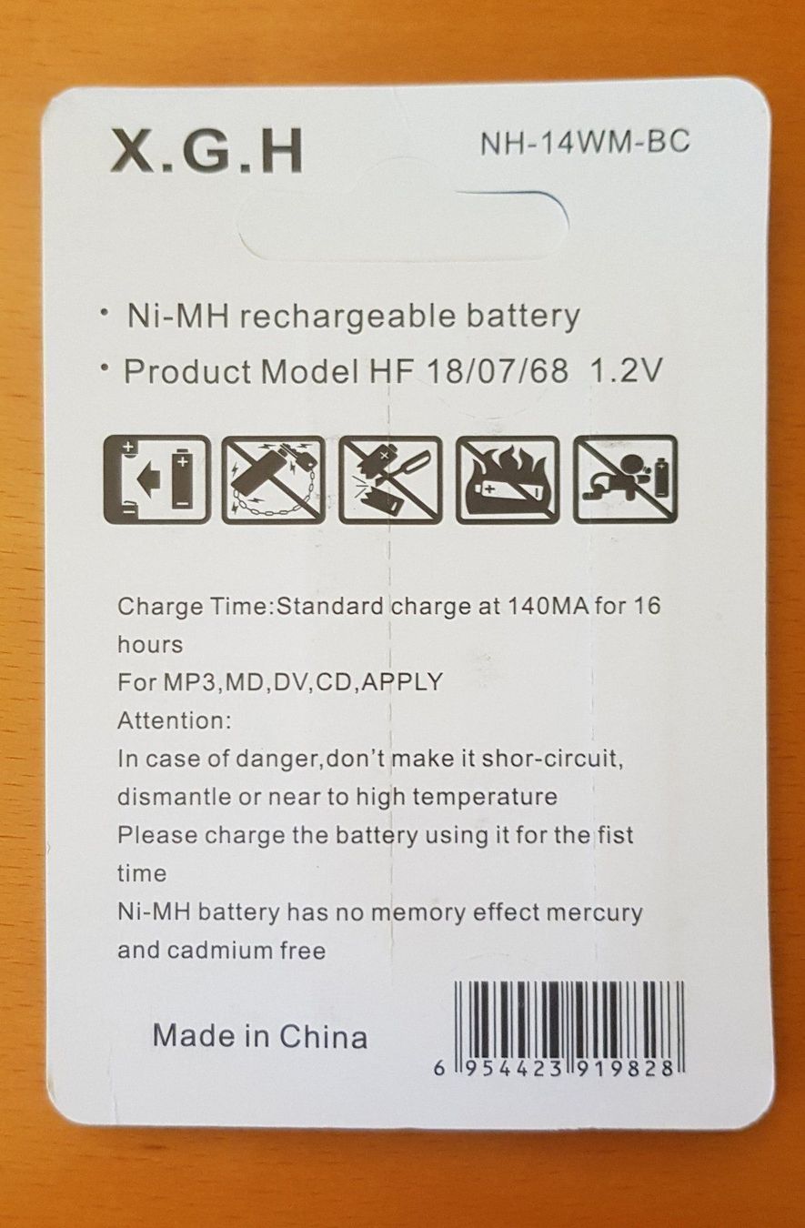 Chewing Gum Battery 1,2V 3000mAh / Discman Minidisc Walkman (Neu und ...